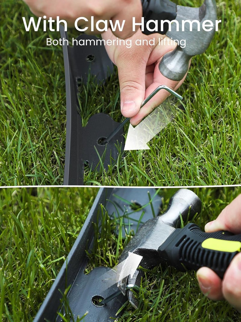 GROWNEER 33FT Landscape Edging Flexible 4 inch Tall Garden Border with 30pcs Galvanized Steel Anchoring Spikes and Hammer Lawn Edging Kit for Flower Bed, Pathway, Landscaping Project, Black - Image 5